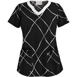 UA Pearls of Wisdom Black Scrub Top
