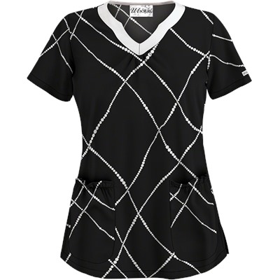 UA Pearls of Wisdom Black Scrub Top