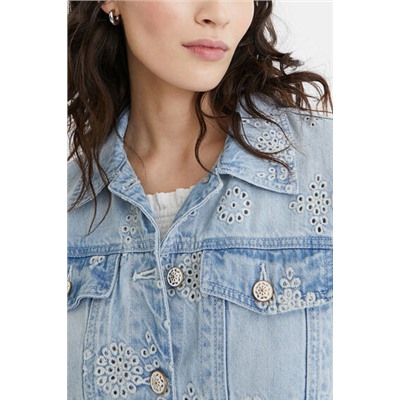 Chaqueta vaquera slim bordados