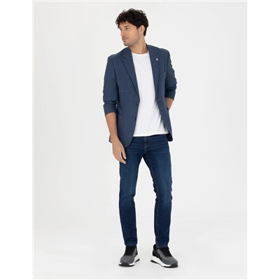 Açık Lacivert Slim Fit Blazer Ceket