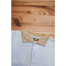 salarticaret Polo Yaka Tişört uzun kol Gri çizgili yaka Açık mavi Okul Tişört/t-shirt TYCZM2L9VN168582046221165
