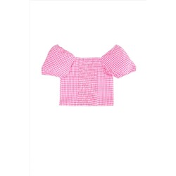 Kız Çocuk Pembe Kısa Kollu Gömlek