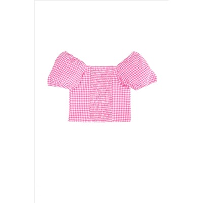 Kız Çocuk Pembe Kısa Kollu Gömlek
