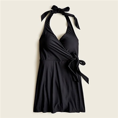 Halter wrap swim dress