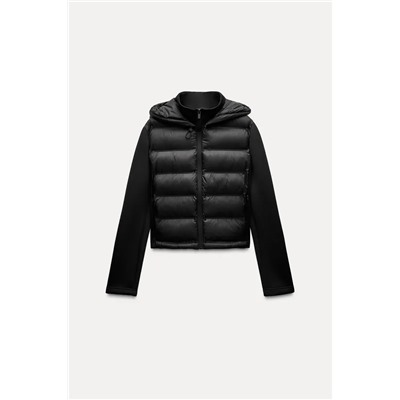 NEOPRENE-EFFECT PADDED JACKET