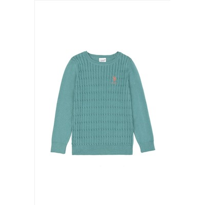 Kız Çocuk Mint Basic Kazak