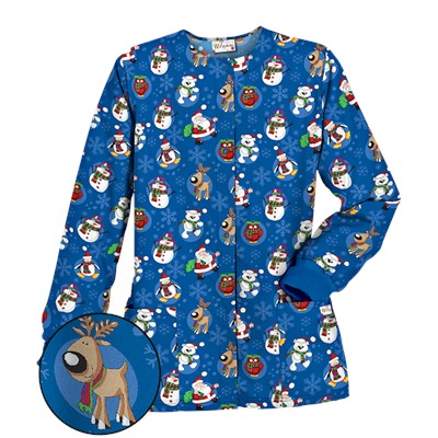 UA Christmas Crush Royal Print Scrub Jacket