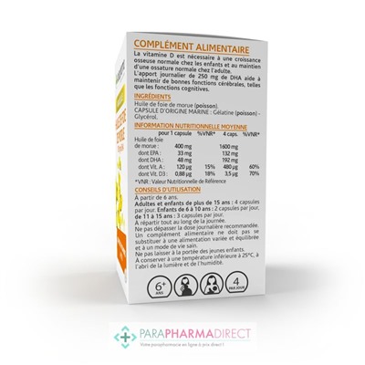 ArkoPharma ArkoGélules - Huile de Foie de Morue - Source de Vitamines A et D - 220 capsules