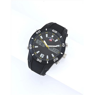 MENS BLACK STRAP ANA DIGI SPORT WATCH
