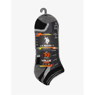 MENS 10PK LOW CUT PERFORMANCE SOCKS