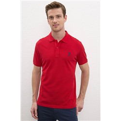 Erkek Kırmızı Basic Polo Yaka Tişört