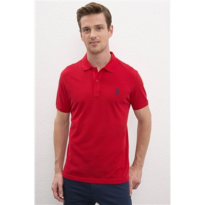Erkek Kırmızı Basic Polo Yaka Tişört