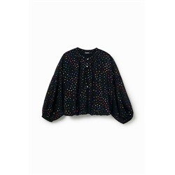 Blusa topos metalizados