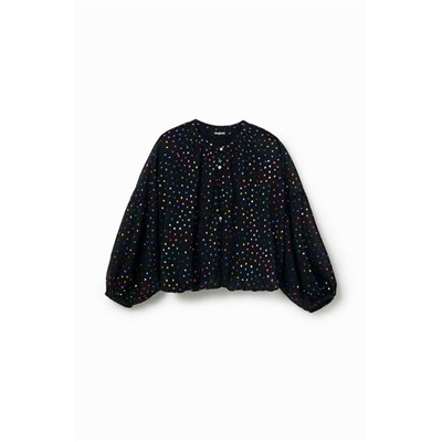 Blusa topos metalizados