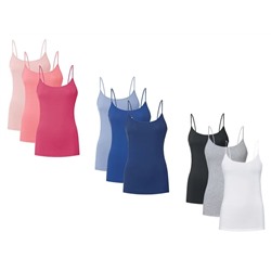ESMARA® Spaghettiträger Hemden Damen, 3 Stück, mit Baumwolle