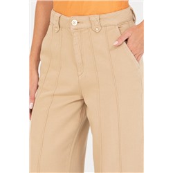 Kadın Krem Loose Fit Jean Pantolon
