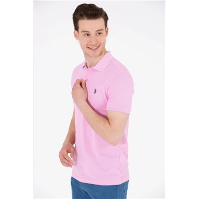 Erkek Açık Pembe Polo Yaka Basic T-Shirt