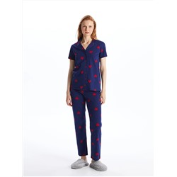 LC Waikiki Gömlek Yaka Desenli Kısa Kollu Kadın Pijama Takımı, LCW DREAM                                            
                                            Gömlek Yaka Desenli Kısa Kollu Kadın Pijama Takımı