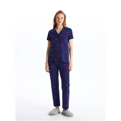 LC Waikiki Gömlek Yaka Desenli Kısa Kollu Kadın Pijama Takımı, LCW DREAM                                            
                                            Gömlek Yaka Desenli Kısa Kollu Kadın Pijama Takımı
