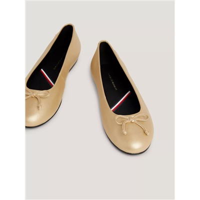 Golden Leather Ballet Flat