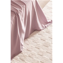 Ciel King Size %100 Pamuk Lastiksiz Saten Çarşaf - Açık Mürdüm