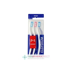Elgydium Brosse à Dents Basic Medium x3