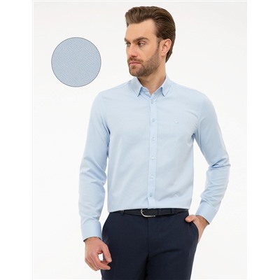 Açık Mavi Slim Fit Oxford Gömlek