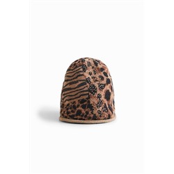 Gorro punto patch animal print