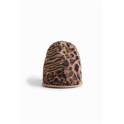 Gorro punto patch animal print