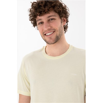 Erkek Regular Fit Bisiklet Yaka Limon Basic Tişört