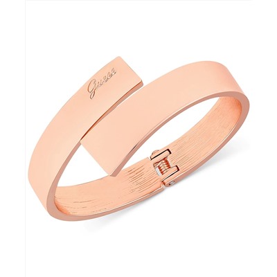 GUESS Rose Gold-Tone Hinged Bangle Bracelet