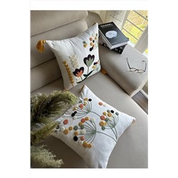 Reset Starstalıa Home Beyaz Kumaş Punch Nakışlı 2 Adet Kırlent Kılıfı işçöüğp39fd