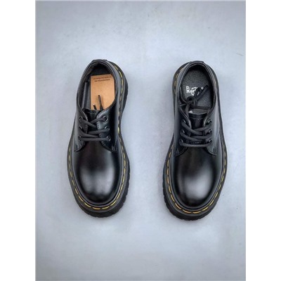 Ботинки Dr. Martens Martin 1461 с тремя отверстиями и низким вырезом на подошве из твердой кожи черного цвета