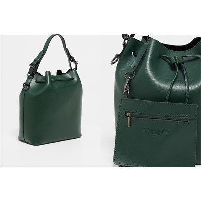 Bolso saco de piel Jila Verde botella