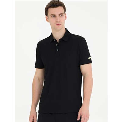 Siyah Slim Fit Polo Yaka Tişört