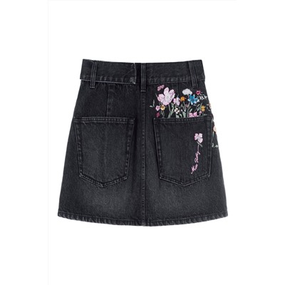 Minifalda vaquera Negro jaspeado