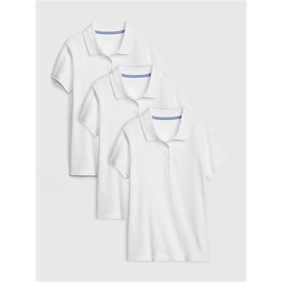 Kids Uniform Stretch Short Sleeve Polo Shirt (3-Pack)