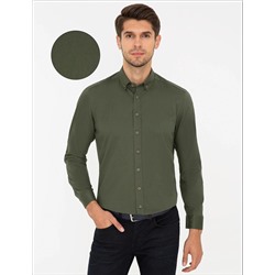 Haki Regular Fit Uzun Kollu Gömlek