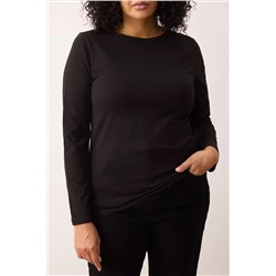 Siyah Pamuklu Kayık Yaka Fitted/Vücuda Oturan Esnek Bluz TBBAW26AF00027