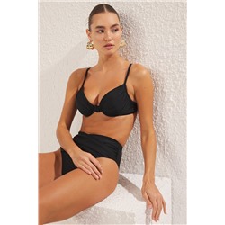 Trendyolmilla Siyah Balkonet Drapeli Bikini Üstü TBESS25BU00000
