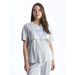 LC Waikiki Bisiklet Yaka Baskılı Kısa Kollu Hamile Pijama Takımı, LCW DREAM                                            
                                            Bisiklet Yaka Baskılı Kısa Kollu Hamile Pijama Takımı