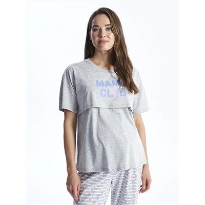 LC Waikiki Bisiklet Yaka Baskılı Kısa Kollu Hamile Pijama Takımı, LCW DREAM                                            
                                            Bisiklet Yaka Baskılı Kısa Kollu Hamile Pijama Takımı
