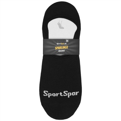 SportSpar.de "Sparlinge" Füßlinge Sneaker Socken 3 Paar schwarz
