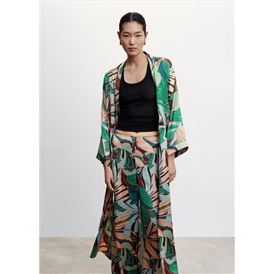 Caftán estampado tropical