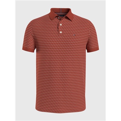 TOMMY HILFIGER REGULAR FIT MICRO PRINT POLO