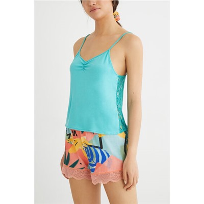 Camiseta pijama tirantes encaje