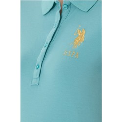 Kadın Mint Basic Polo Yaka Tişört