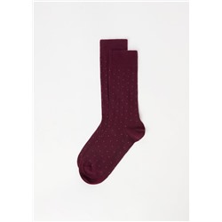 Kurze Herrensocken in Rippstrick mit Punktemuster