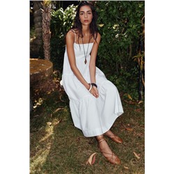 POPLIN PANEL MIDI DRESS