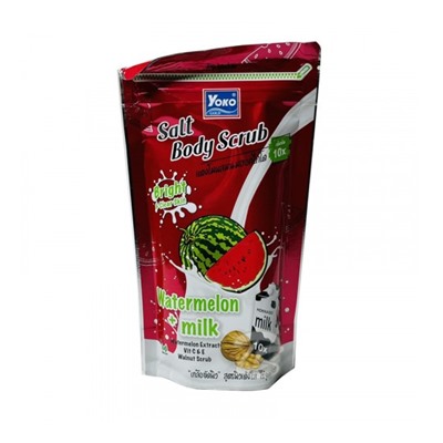 [YOKO] Скраб для тела солевой АРБУЗ И МОЛОКО с кожурой грецкого ореха Salt Body Scrub Watermelon+Milk, 350 гр